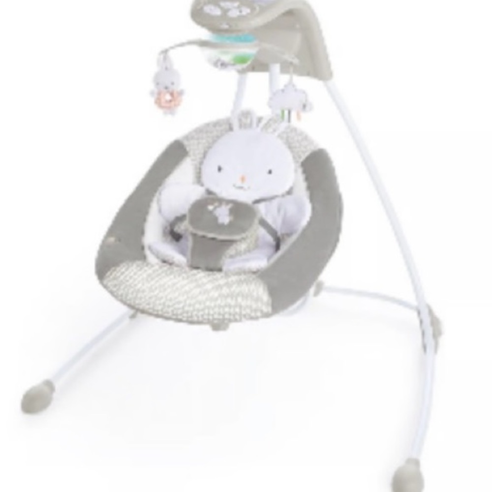 Deluxe Baby Swing with Plush Toy - Gray
